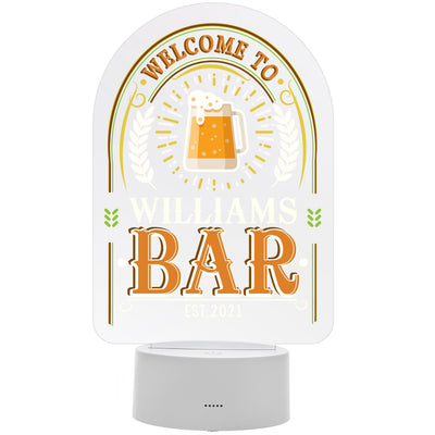 Personalised Welcome To... Bar LED Colour Changing Night Light - Shop Personalised Gifts