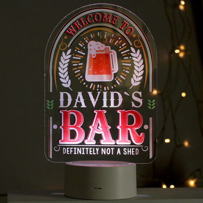 Personalised Welcome To... Bar LED Colour Changing Night Light - Shop Personalised Gifts