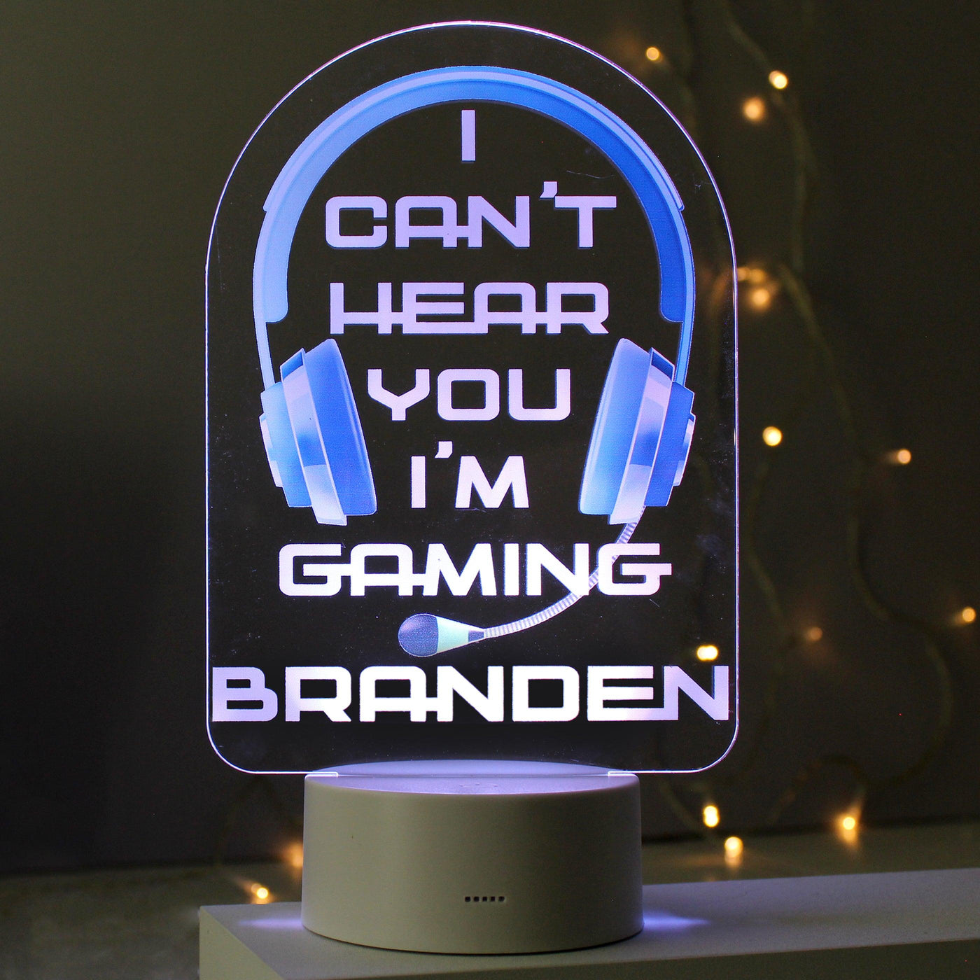 Personalised Blue Gaming LED Colour Changing Night Light - Shop Personalised Gifts