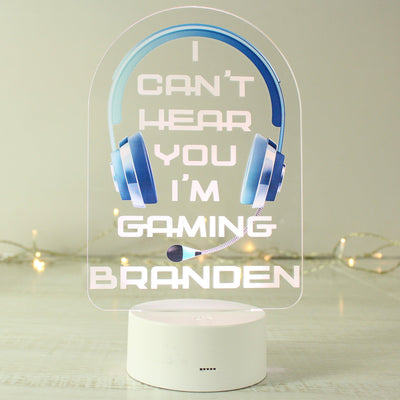 Personalised Blue Gaming LED Colour Changing Night Light - Shop Personalised Gifts