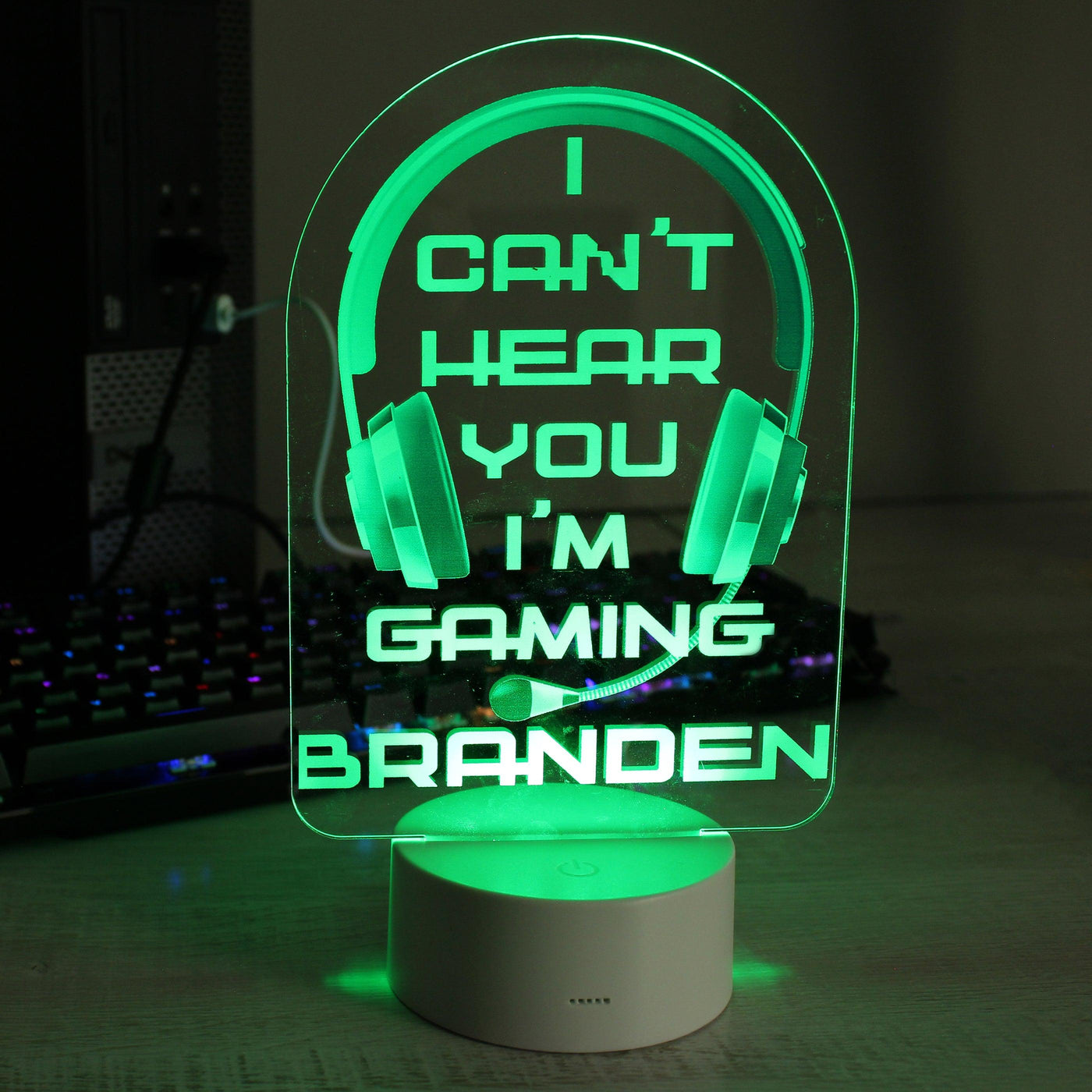 Personalised Blue Gaming LED Colour Changing Night Light - Shop Personalised Gifts