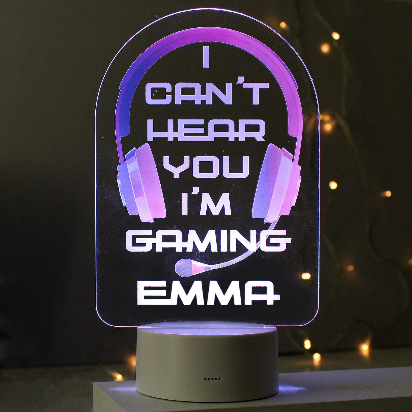 Personalised Pink Gaming LED Colour Changing Night Light - Shop Personalised Gifts