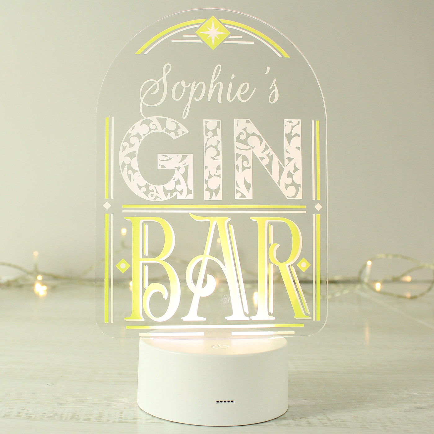 Personalised Gin Bar LED Colour Changing Night Light - Shop Personalised Gifts