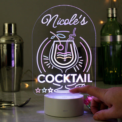 Personalised Cocktail LED Colour Changing Night Light - Shop Personalised Gifts