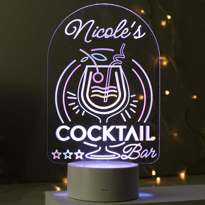 Personalised Cocktail LED Colour Changing Night Light - Shop Personalised Gifts