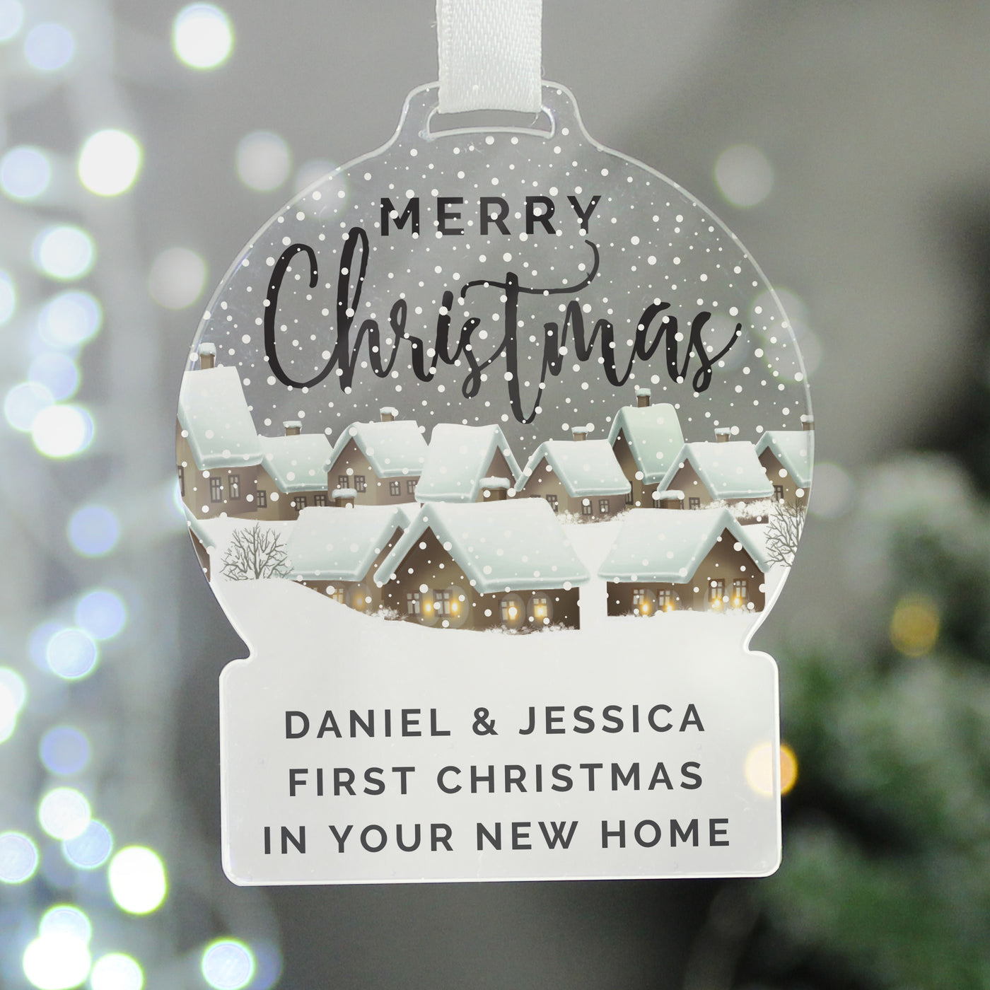 Personalised Christmas Home Acrylic Snow Globe Decoration