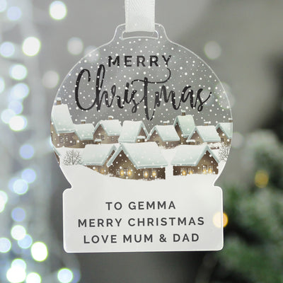 Personalised Christmas Home Acrylic Snow Globe Decoration