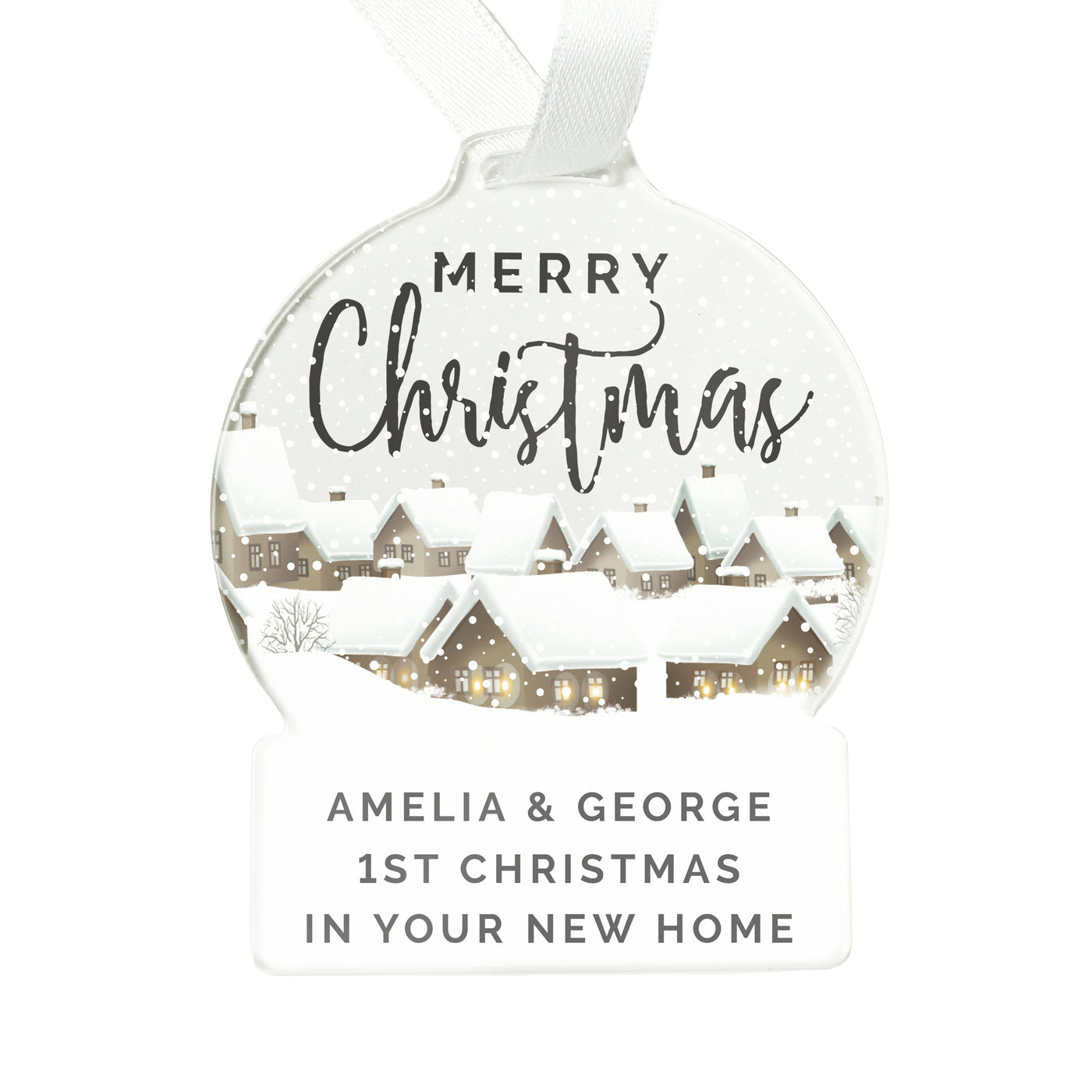 Personalised Christmas Home Acrylic Snow Globe Decoration