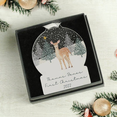 Personalised A Winter's Night Acrylic Snow Globe Decoration