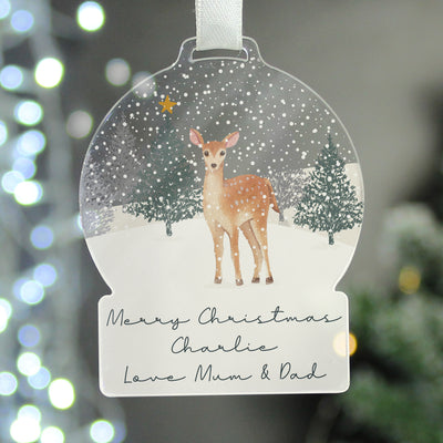 Personalised A Winter's Night Acrylic Snow Globe Decoration