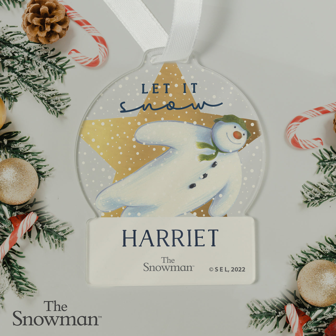 Personalised The Snowman Acrylic Snow Globe Decoration