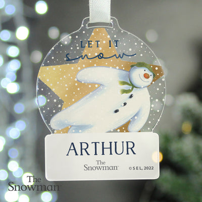 Personalised The Snowman Acrylic Snow Globe Decoration