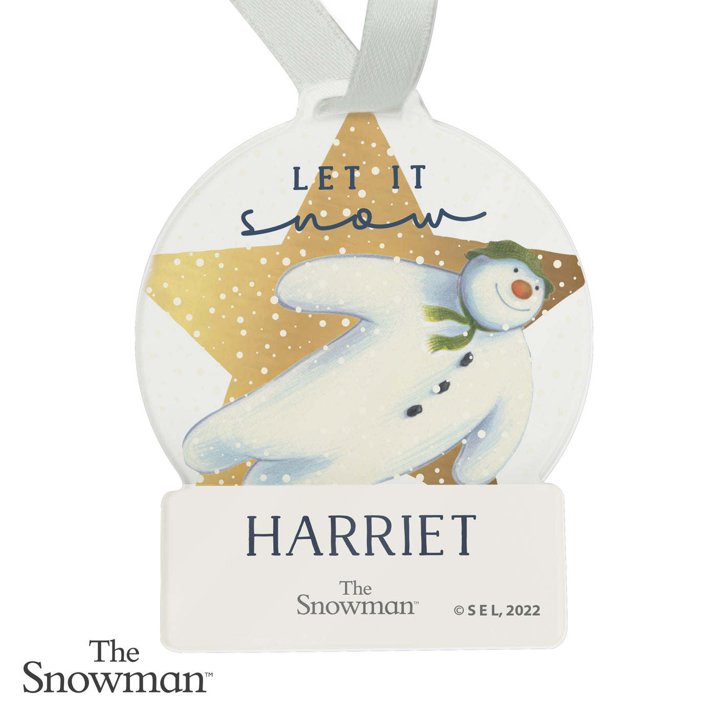Personalised The Snowman Acrylic Snow Globe Decoration