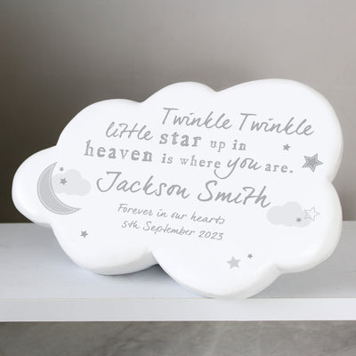 Personalised Twinkle Twinkle Resin Memorial Cloud