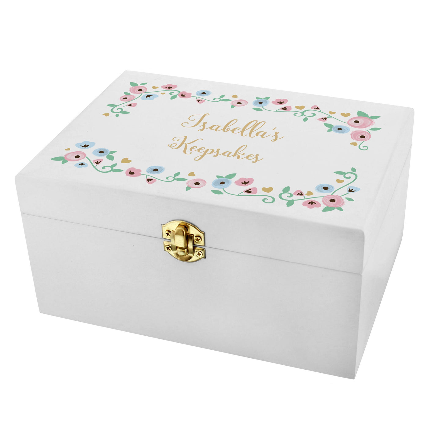 Personalised Fairytale Floral White Wooden Keepsake Box - Shop Personalised Gifts