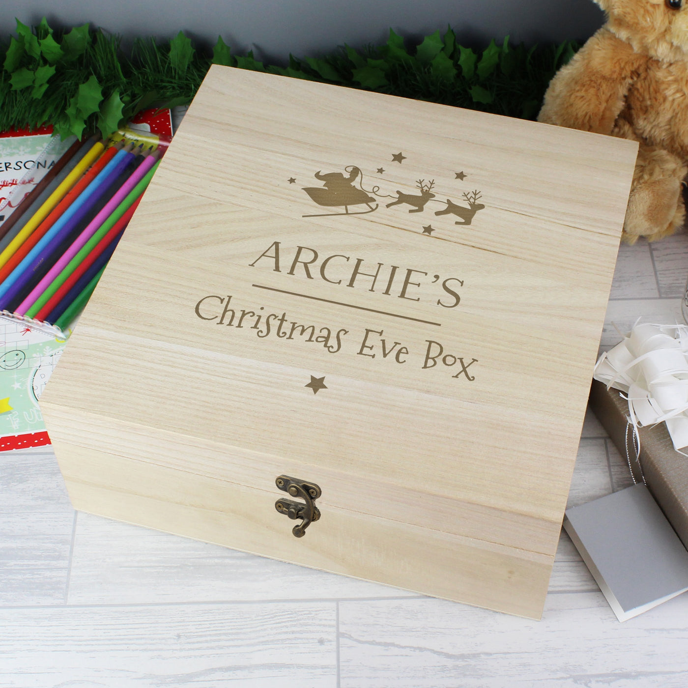 Personalised Large Wooden Christmas Eve Box - Shop Personalised Gifts