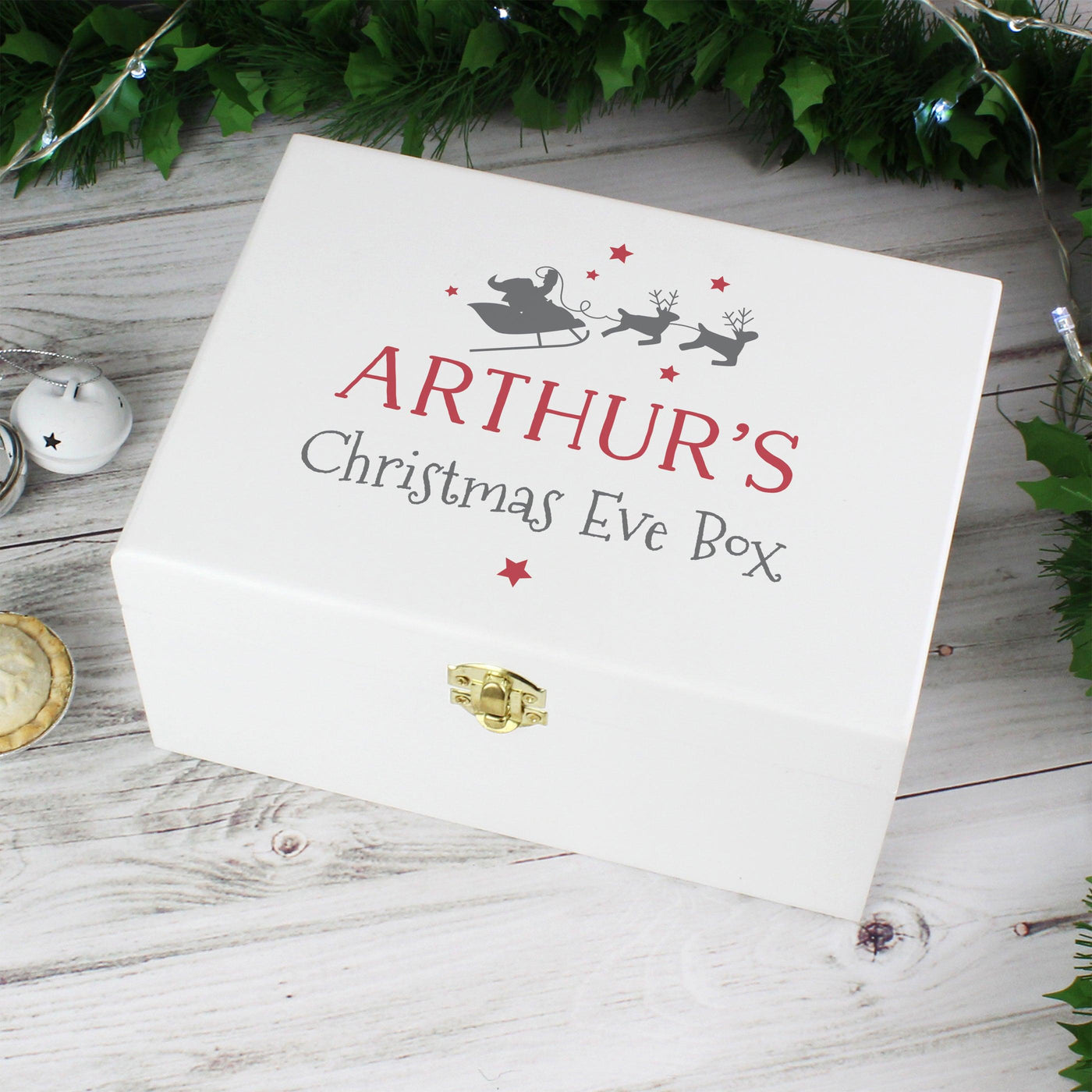 Personalised Christmas Eve Box White Wooden Keepsake Box - Shop Personalised Gifts