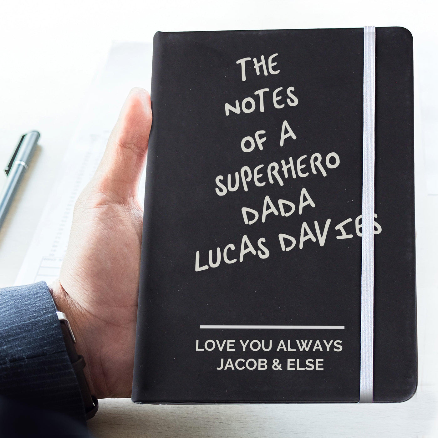 Personalised Free Text Black Hardback A5 Notebook - Shop Personalised Gifts