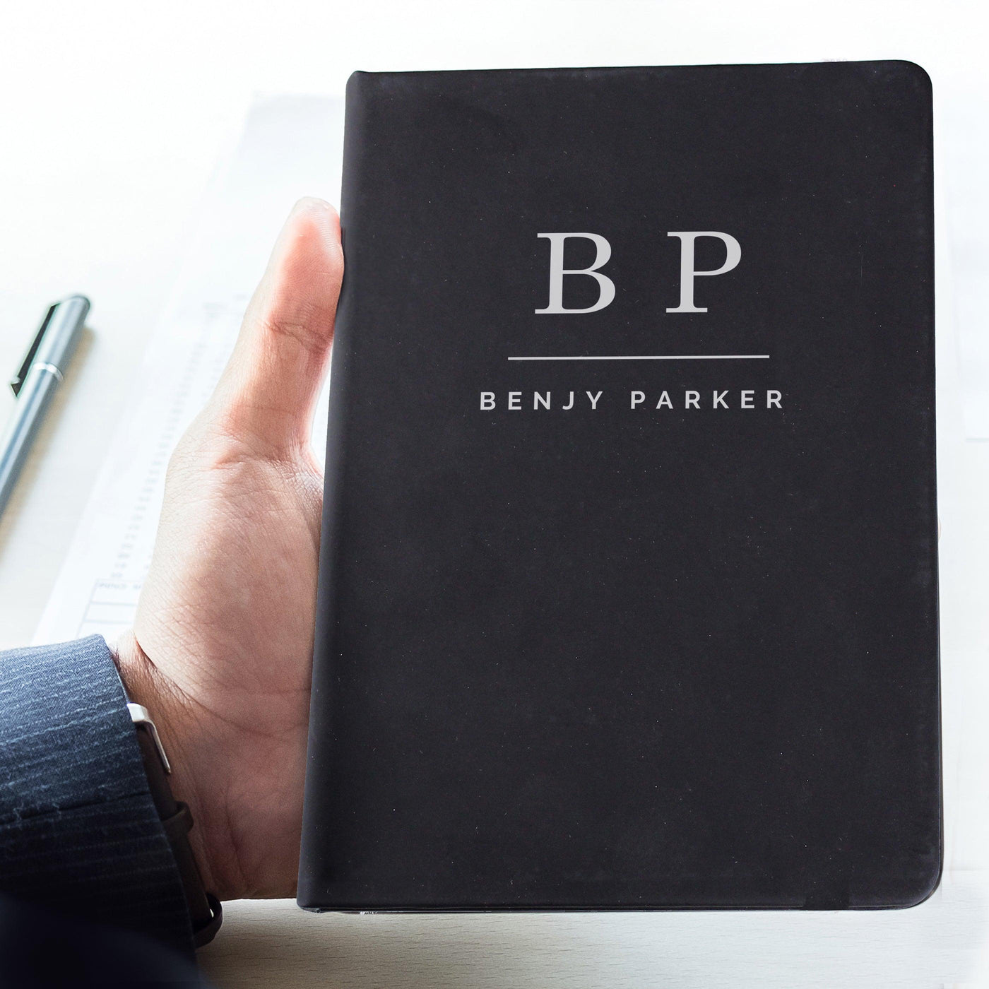 Personalised Initials Black Hardback A5 Notebook - Shop Personalised Gifts