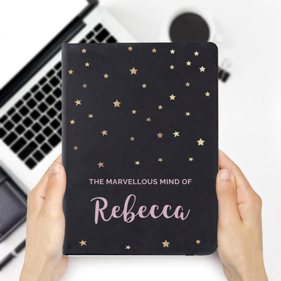 Personalised Starry Black Hardback A5 Notebook - Shop Personalised Gifts