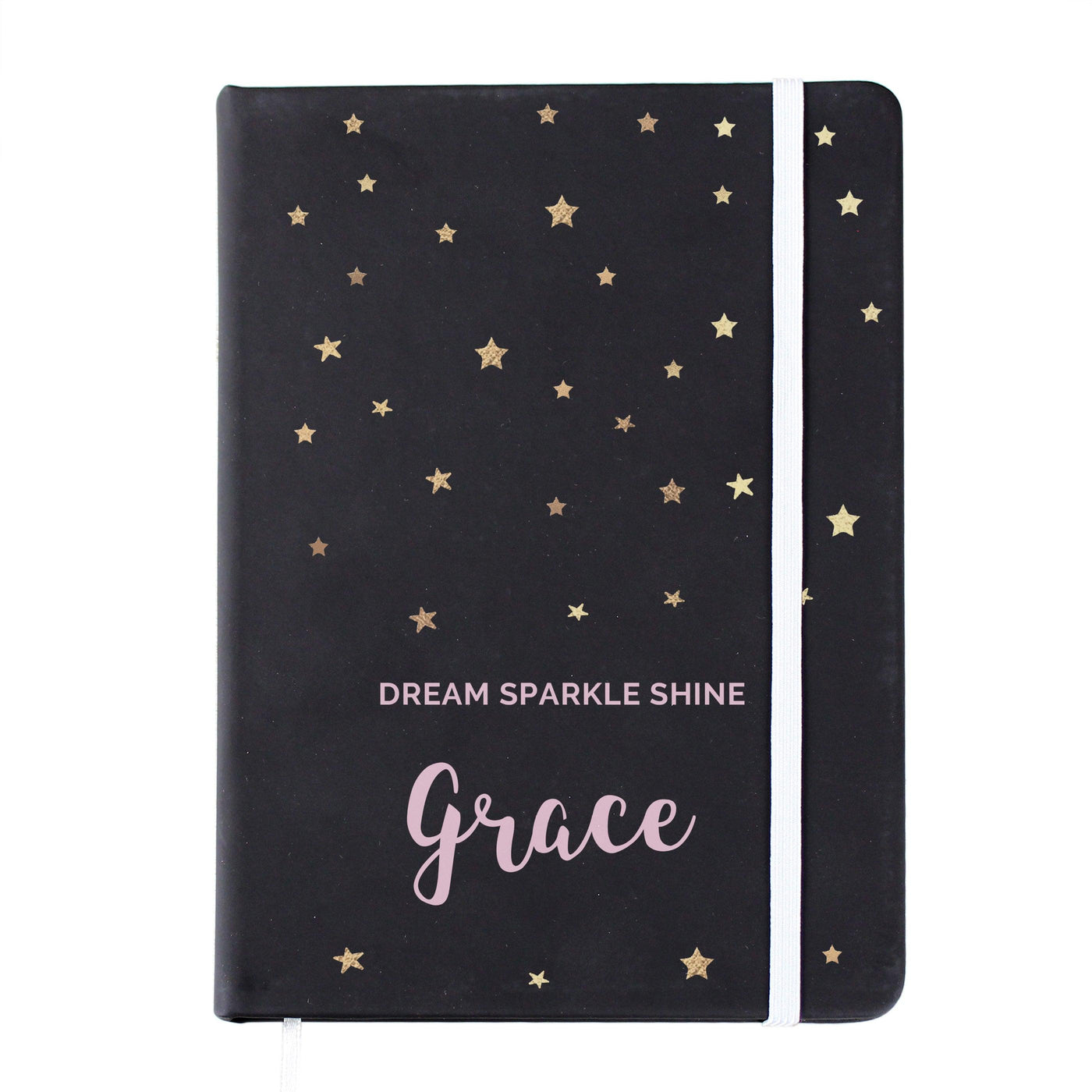 Personalised Starry Black Hardback A5 Notebook - Shop Personalised Gifts