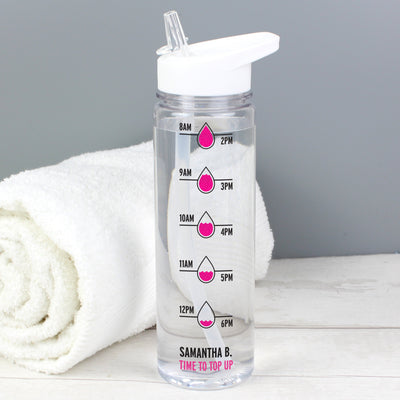 Personalised Pink 'Hydration Tracker' Island Water Drinks Bottle - Shop Personalised Gifts