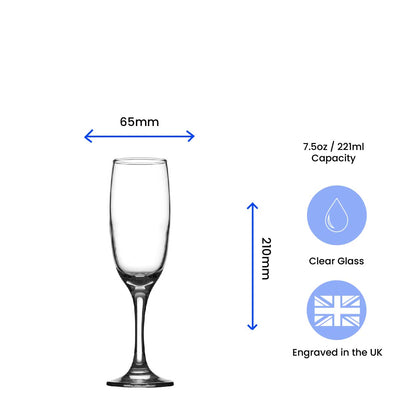 Engraved  Champagne Flute with Prosecco Ho Ho Ho Design Image 3