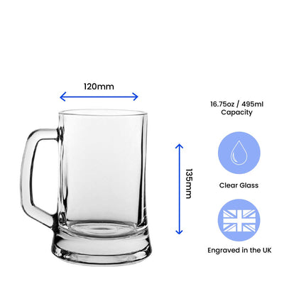 Engraved Tankard Beer Mug with I'm Yours, no refunds Design Image 3