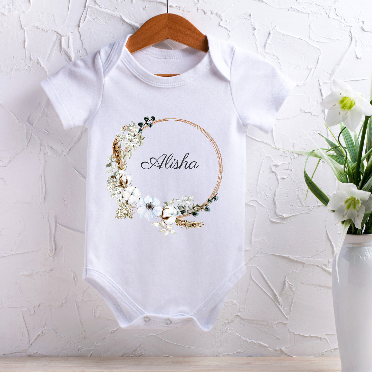 Personalised Baby Girls Boho Vest 0-3 Months