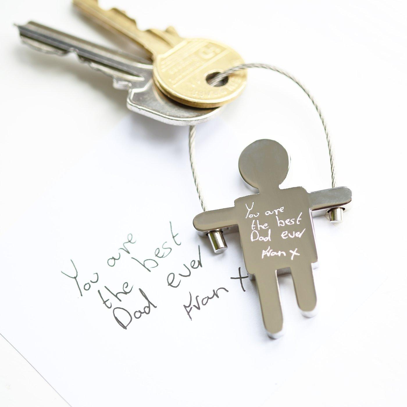 Own Handwriting Engraved Stainless Steel Skipping Sam Key Ring - Shop Personalised Gifts