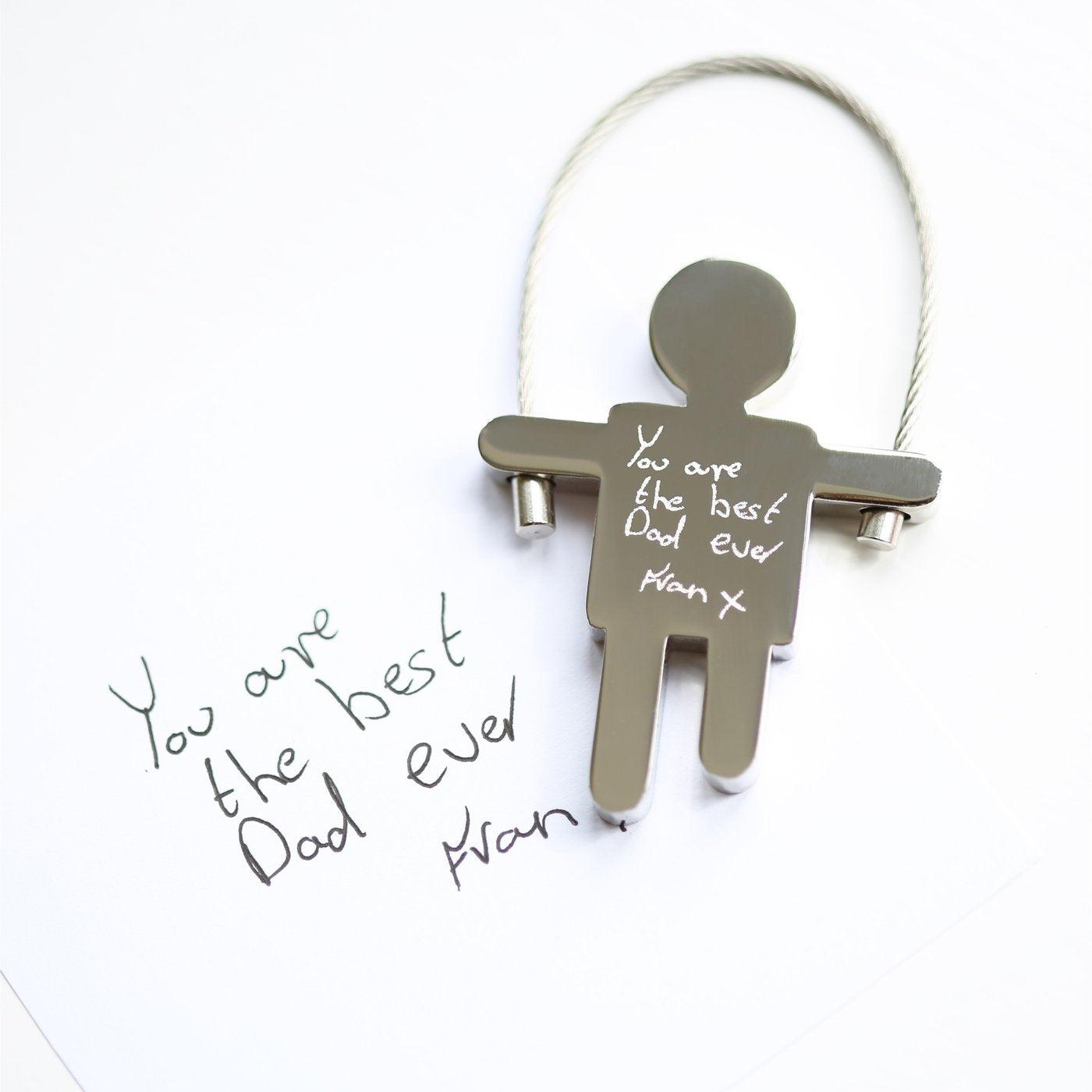 Own Handwriting Engraved Stainless Steel Skipping Sam Key Ring - Shop Personalised Gifts