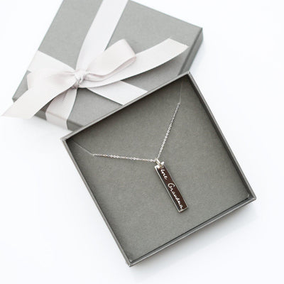 Own Handwriting Sterling Silver Engraved Bar Necklace - Shop Personalised Gifts