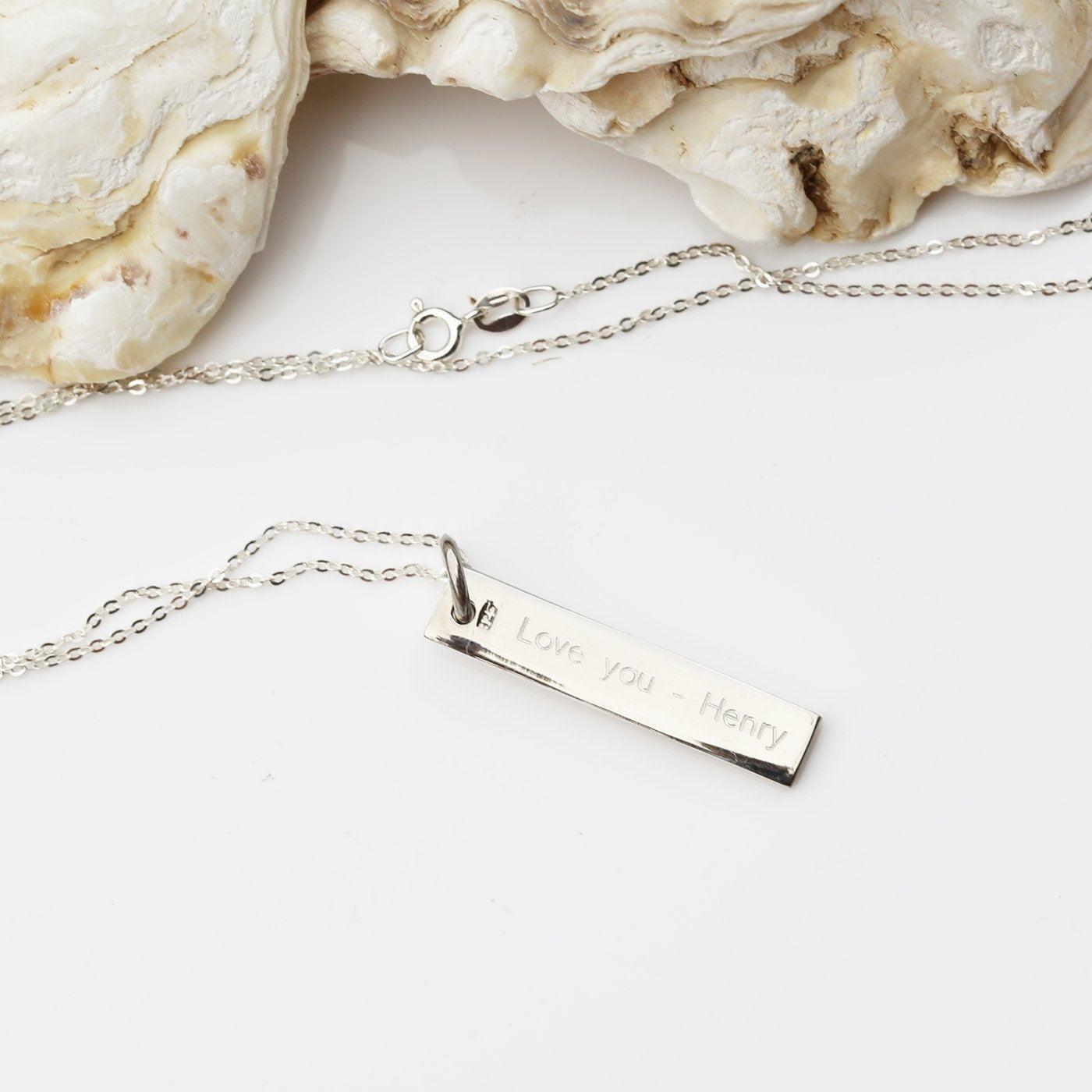 Sterling Silver Bar Necklace - Shop Personalised Gifts