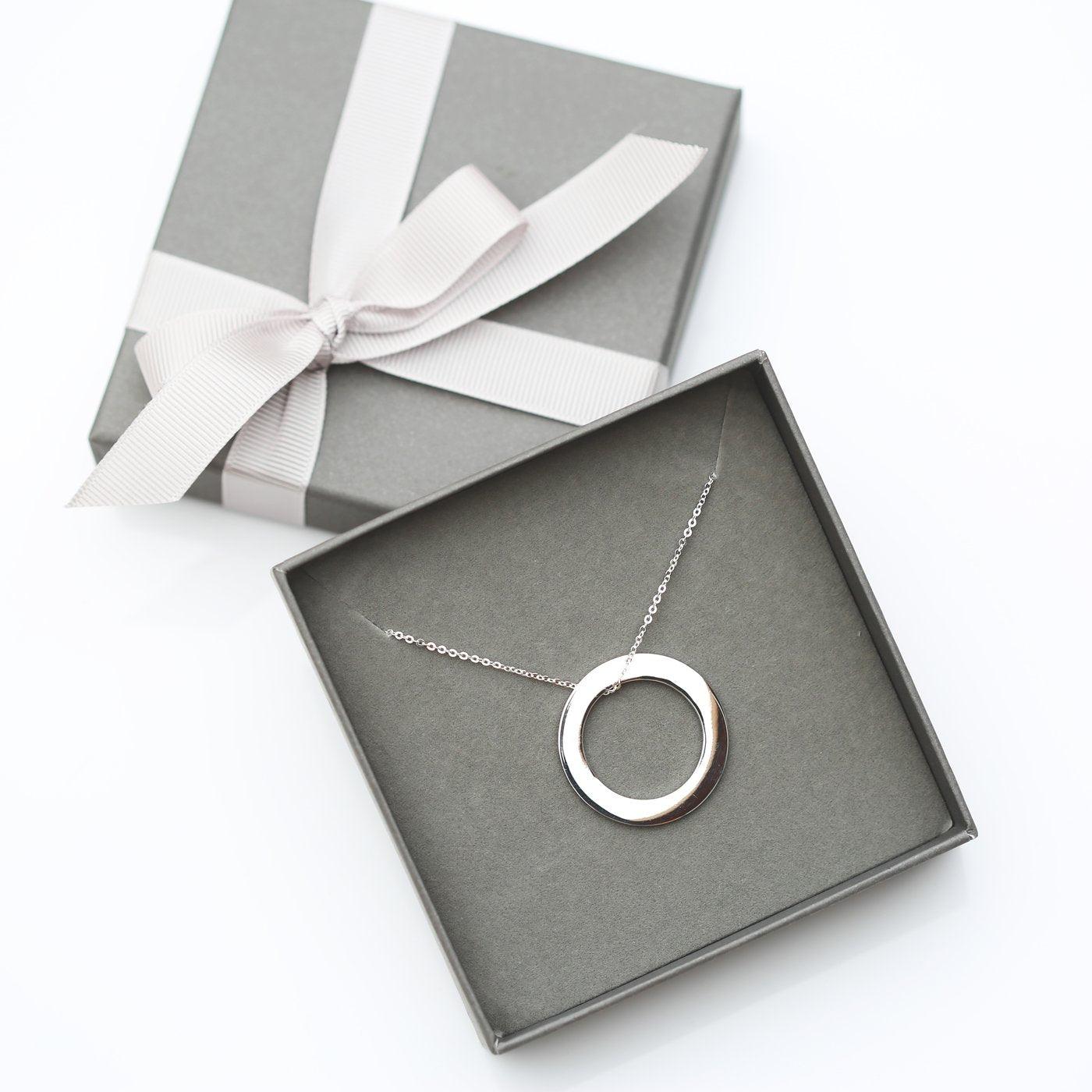 Sterling Silver Halo Necklace - Shop Personalised Gifts