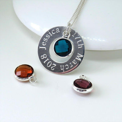 Sterling Silver Personalised Eternity Birthstone Necklace - Shop Personalised Gifts