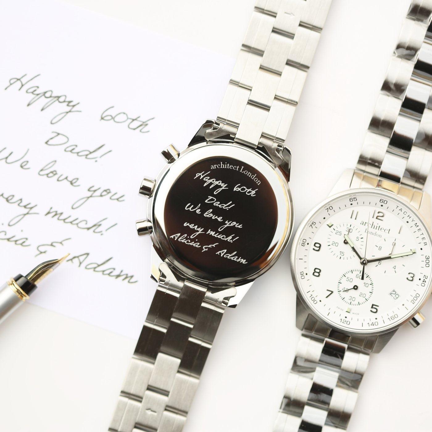 Handwriting Engraving - Men's Swiss Made Architect Endeavour - Shop Personalised Gifts