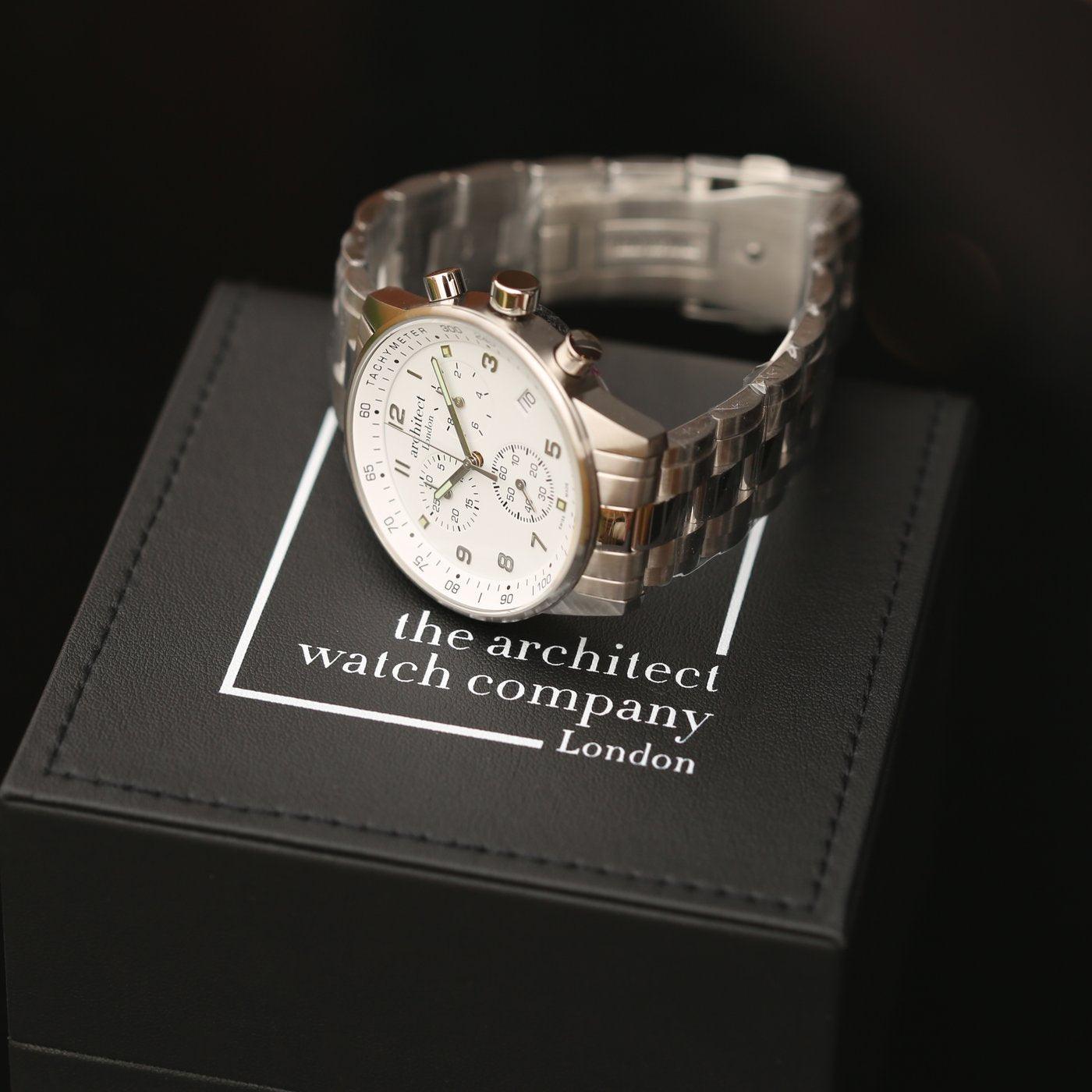Personalised Men's Swiss Made Architect Endeavour Watch With Modern Font - Shop Personalised Gifts