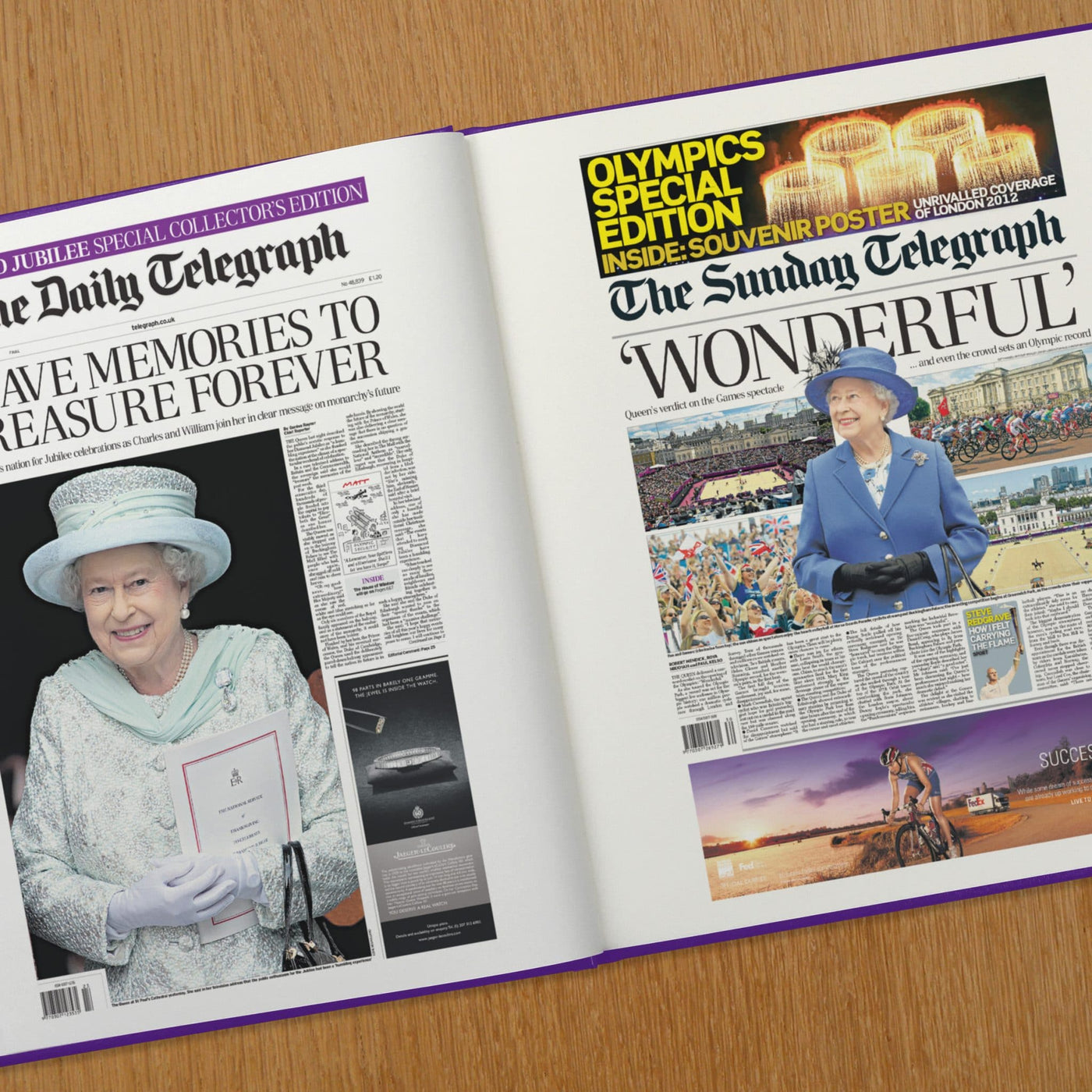 Telegraph Queen Elizabeth Jubilee Newspaper Book – Purple Leatherette