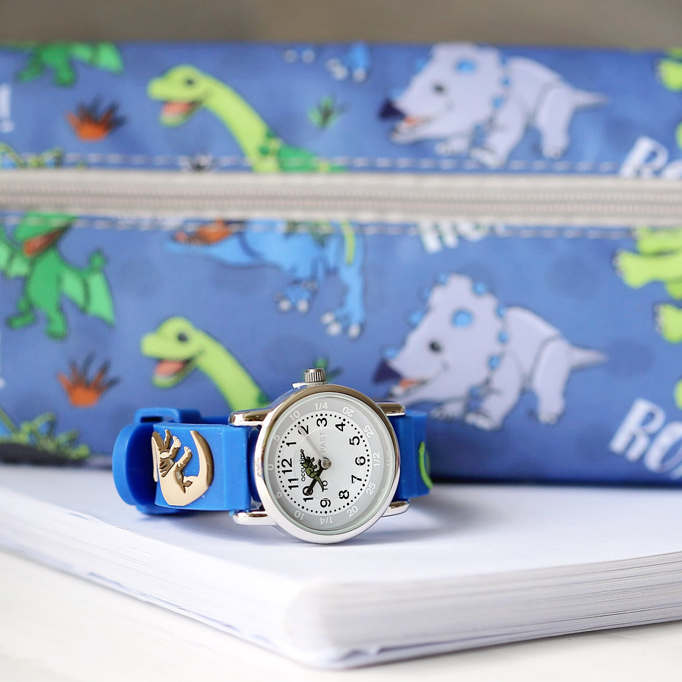 Kids Personalised 3D Dinosaur Watch - Blue - Shop Personalised Gifts