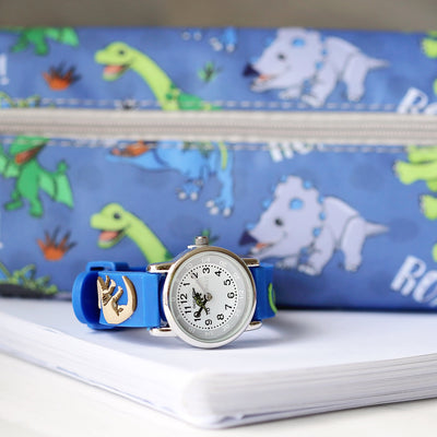 Kids Personalised 3D Dinosaur Watch - Blue - Shop Personalised Gifts