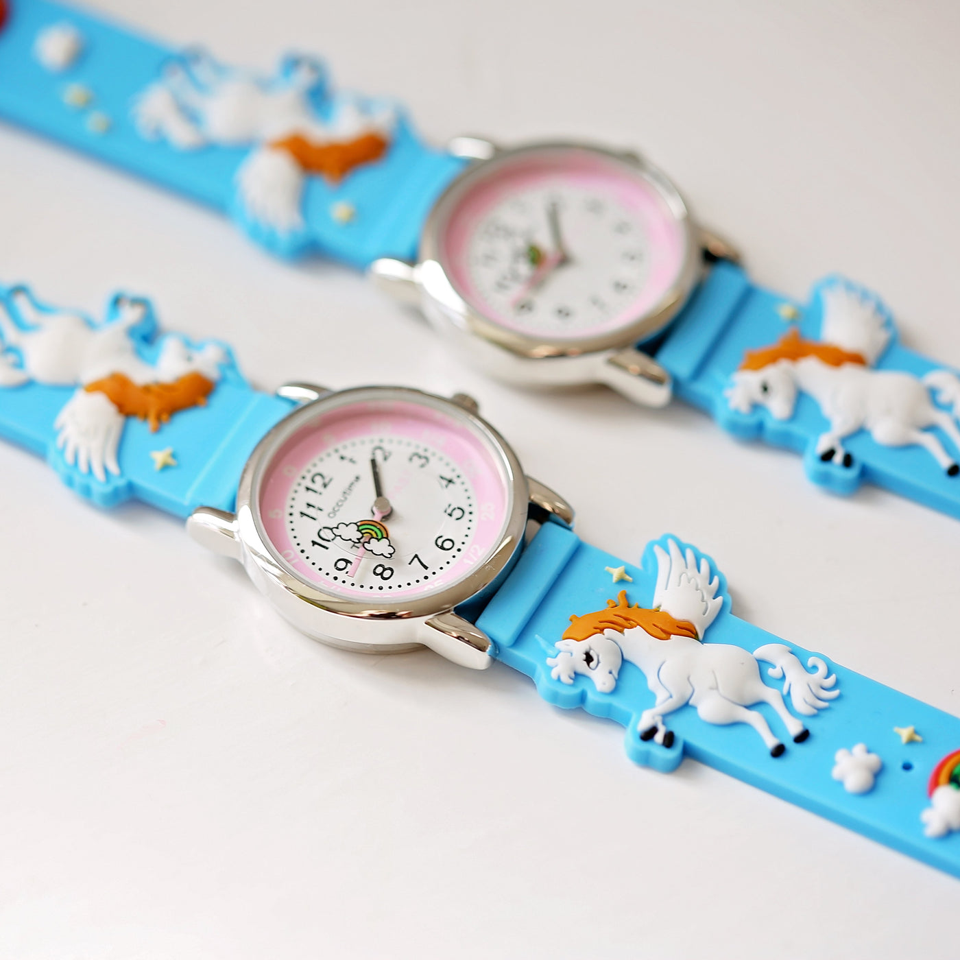 Kids Personalised Girls 3D Unicorn Watch - Light Blue - Shop Personalised Gifts