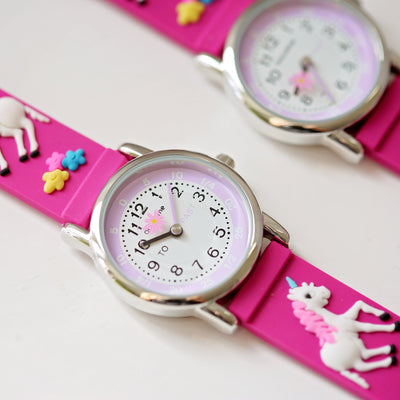 Kids Personalised Girls 3D Unicorn Watch - Pink - Shop Personalised Gifts