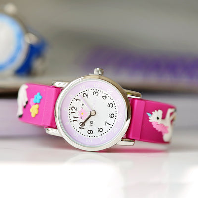 Kids Personalised Girls 3D Unicorn Watch - Pink - Shop Personalised Gifts