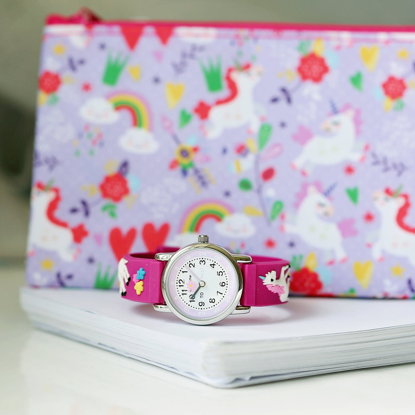 Kids Personalised Girls 3D Unicorn Watch - Pink - Shop Personalised Gifts