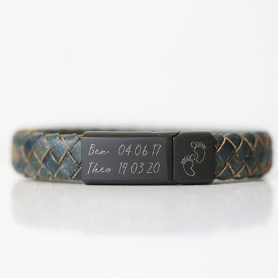 Own Handwriting Leather Engraved Antique Style Bracelet - Iron - Shop Personalised Gifts