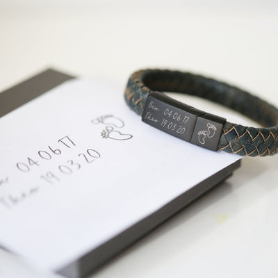 Own Handwriting Leather Engraved Antique Style Bracelet - Iron - Shop Personalised Gifts