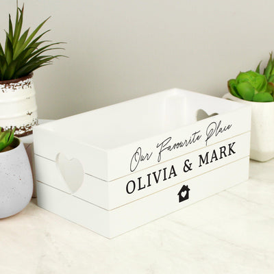 Personalised Home White Wooden Crate - Shop Personalised Gifts