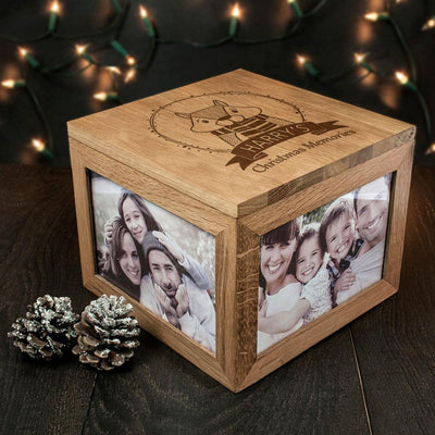 Personalised Woodland Chipmunk Christmas Oak Memory Box - Shop Personalised Gifts