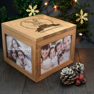 Personalised Woodland Rabbit Christmas Oak Memory Box - Shop Personalised Gifts