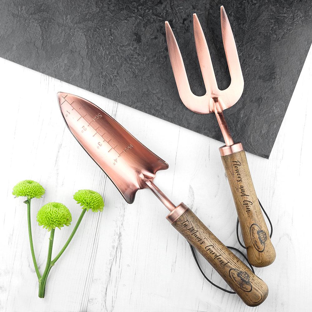 Personalised Luxe Copper Trowel & Fork Set - Shop Personalised Gifts
